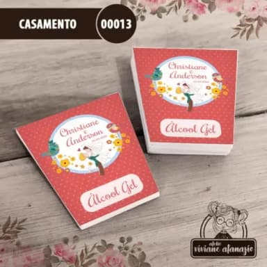 Adesivo Bisnaga Álcool Gel Casamento - 00013