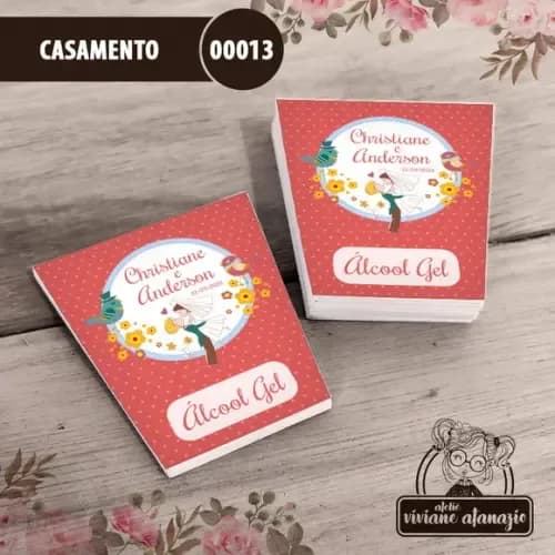 Adesivo Bisnaga Álcool Gel Casamento - 00013