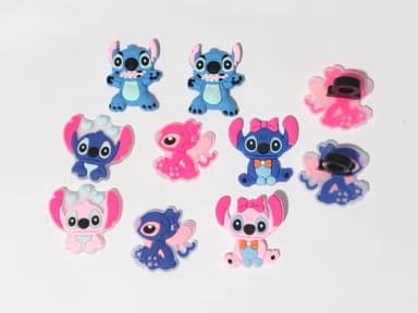 Ponteira P/lápis Stitch e Angel Pacote com 8 Unidades