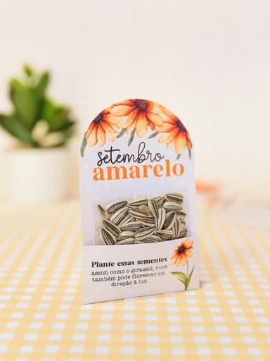 Card com Semente Girassol - Setembro Amarelo