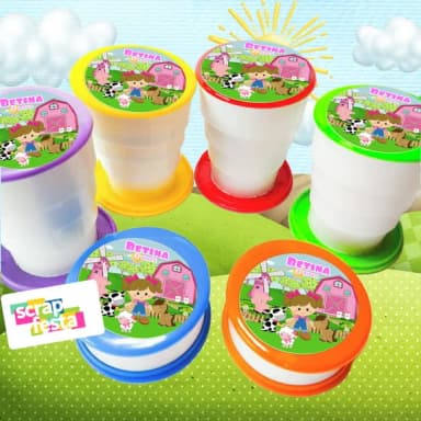 Copo Retrátil Personalizado Festa Fazendinha