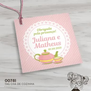 Tag Quadrada Chá de Cozinha - 00781