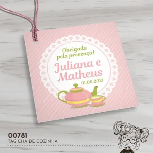 Tag Quadrada Chá de Cozinha - 00781