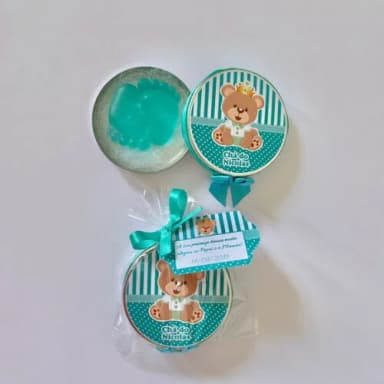 Lembrancinha Chá de Bebê sabonete Pezinho Azul Tiffany
