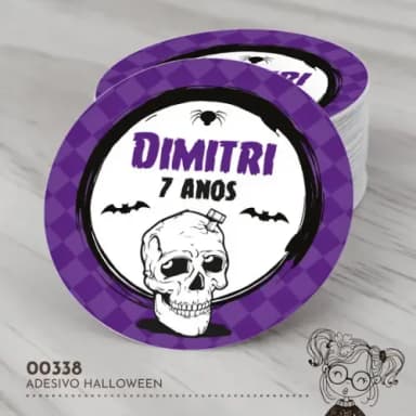 Adesivo Redondo Halloween - 00338