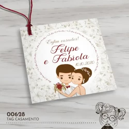 Tag Quadrada Casamento - 00628