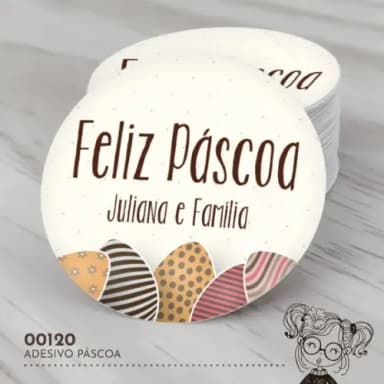 Adesivo Redondo Páscoa - 00120