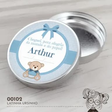 Latinha Adesivada Ursinho - 00102