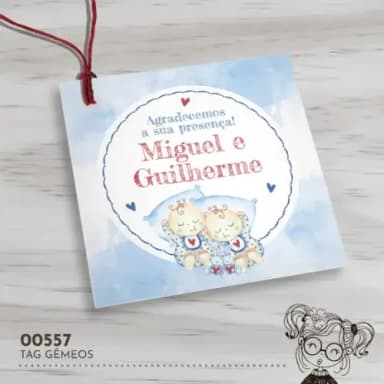 Tag Quadrada Gêmeos - 00557