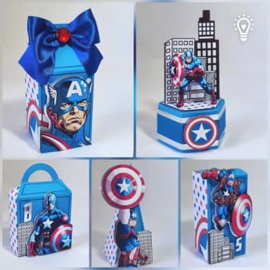 Kit 60 Lembrancinhas Capitão América