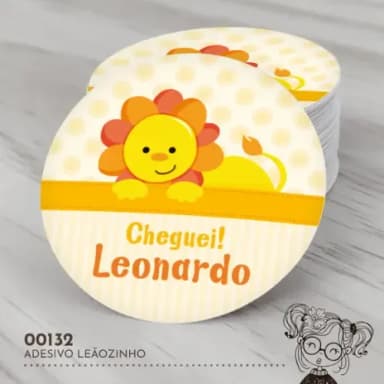 Adesivo Redondo Leãozinho - 00132