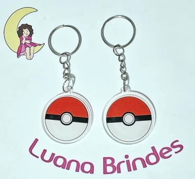 Chaveiro Pokémon Acrílico Impresso Pct C/6 Unidades Variados