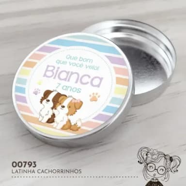 Latinha Adesivada Cachorrinhos - 00793