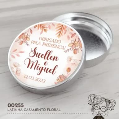 Latinha Adesivada Casamento Floral - 00255