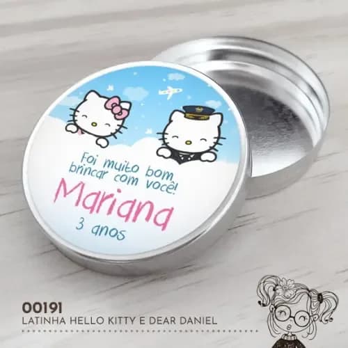 Latinha Adesivada Hello Kitty e Dear Daniel - 00191