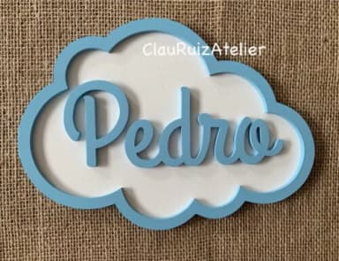 Porta de Maternidade Nuvem com Nome
