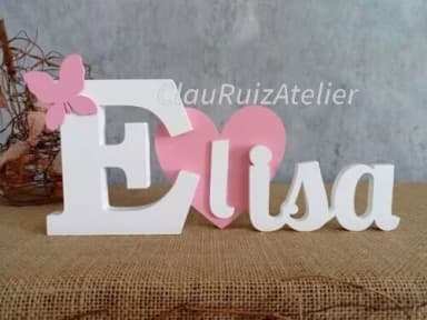 Letras de MDF -Nomes Coração