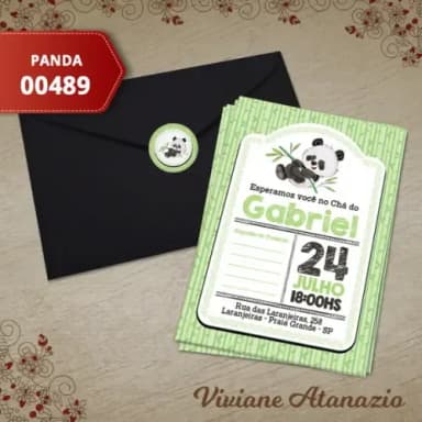 Convite Panda - 00489