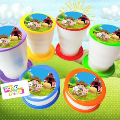 Copo Retrátil Personalizado Festa Fazendinha