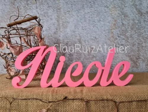 Nomes de Mesa Em MDF Letras Cursivas