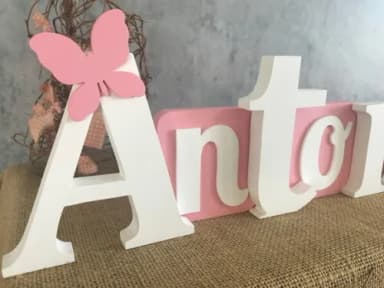 Letras de MDF -Nomes Blocos Borboleta