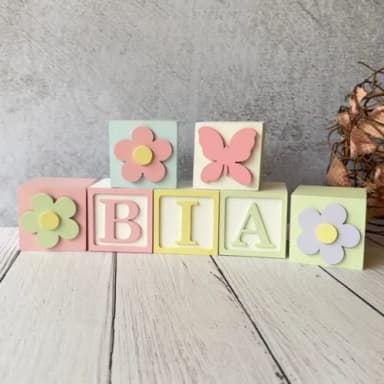 Tons Pastel Cubos 6x6cm Ts- Decoração Bebê