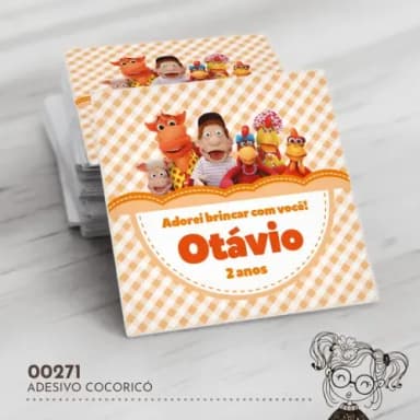 Adesivo Quadrado Cocoricó - 00271
