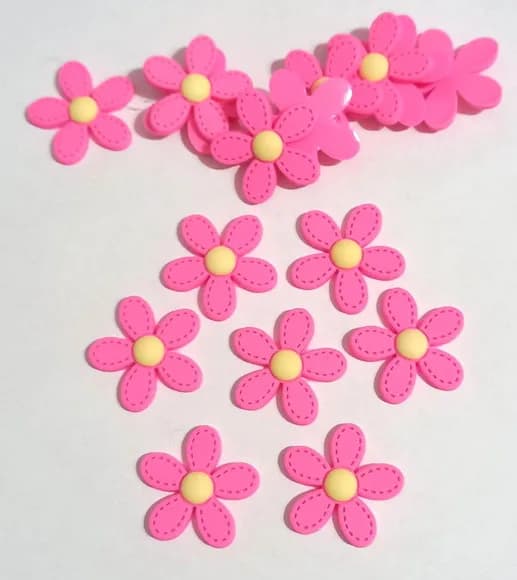 Aplique Flor Rosa Emborrachado- 8 Unidades