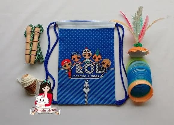 Mochila Boa Infância Personalizada Tema Lol Boy Azul