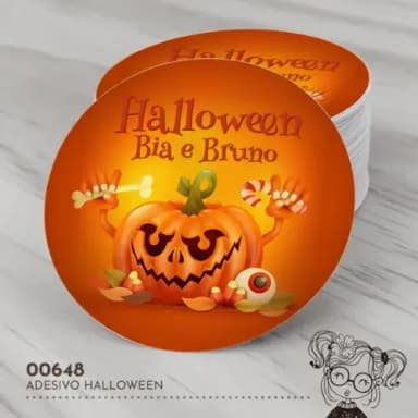 Adesivo Redondo Halloween - 00648