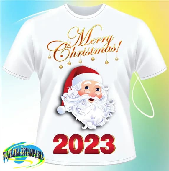 Camiseta Natal Papai Noel - Merry Crhistmas