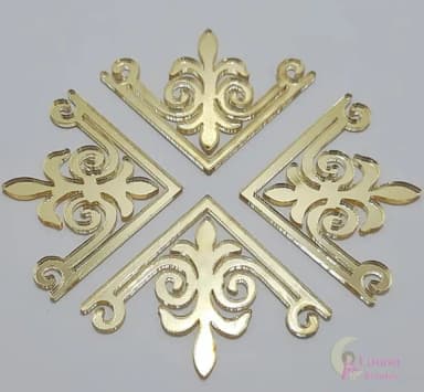 Aplique Cantoneira Acrílico Espelhado Dourado -pct C/8 Unid