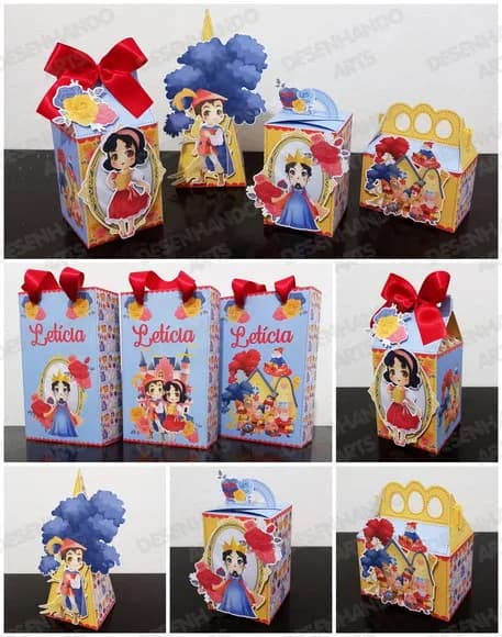 Kit 60 Lembrancinhas Branca de Neve