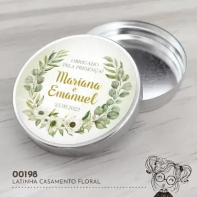 Latinha Adesivada Casamento Floral - 00198