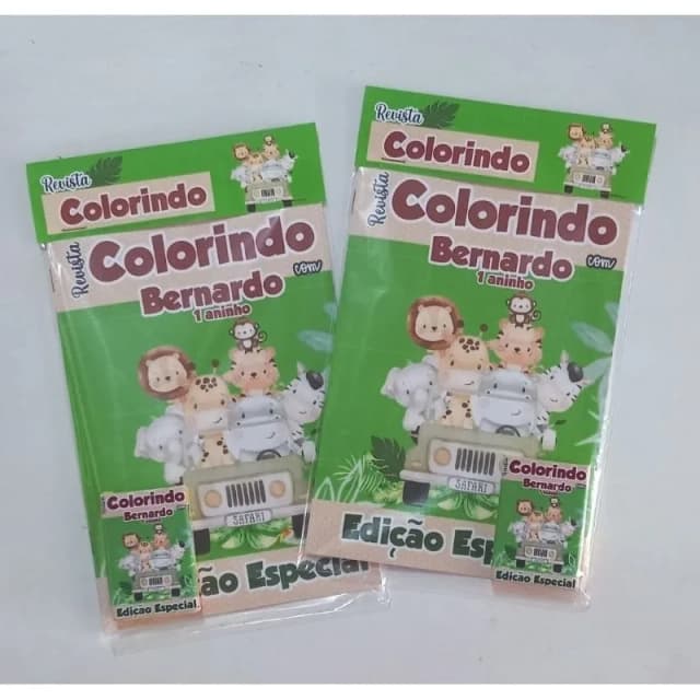 Kit Colorir com Revista e Giz de cera Personalizado Sarai Baby