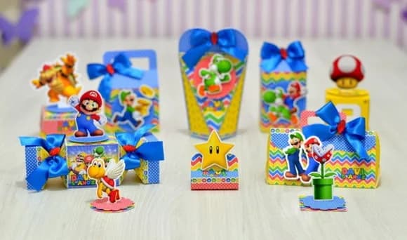 Kit 45 Lembrancinhas Mario Bros