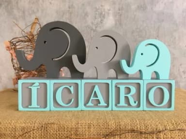 Cubos 6x6cm + Trio de Elefantinhos