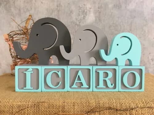 Cubos 6x6cm + Trio de Elefantinhos
