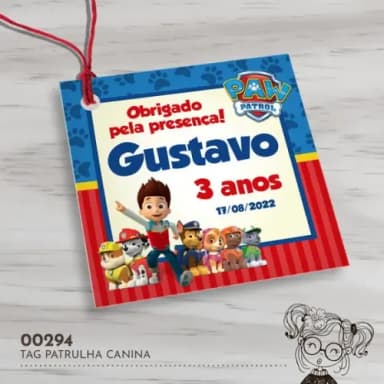 Tag Quadrada Patrulha Canina - 00294