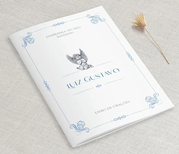 Livrinho De Orações Para Lembrança De Batizado Anjo Vintage