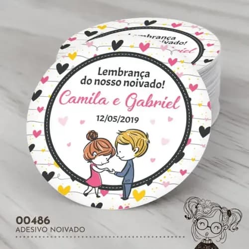 Adesivo Redondo Noivado - 00486