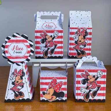 PEGUE E MONTE - Kit Festa MINNIE VERMELHA - Decoração de Festa | Lembrancinhas | Aniversário | Personalizados