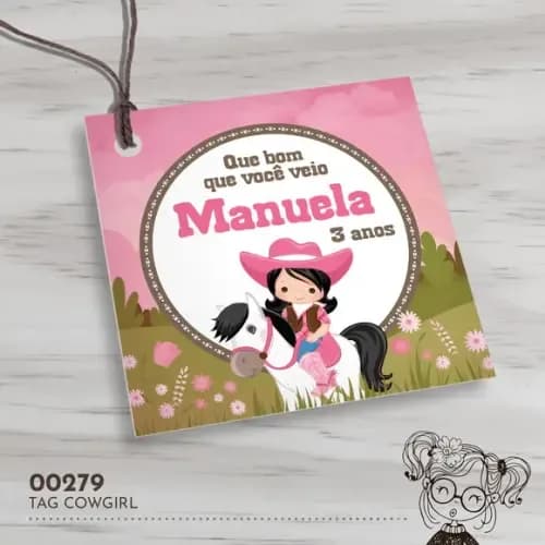 Tag Quadrada Cowgirl - 00279