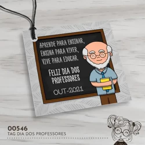 Tag Quadrada Dia dos Professores - 00546