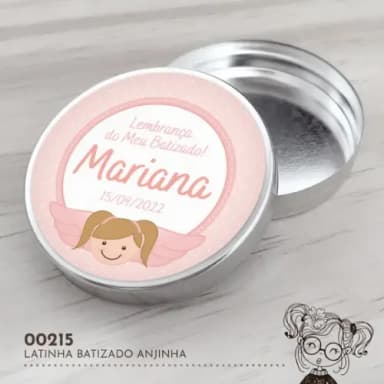 Latinha Adesivada Batizado Anjinha - 00215