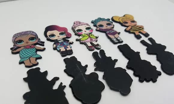 Aplique das Bonecas Lol em Acrílico Resinado