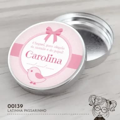 Latinha Adesivada Passarinho - 00139