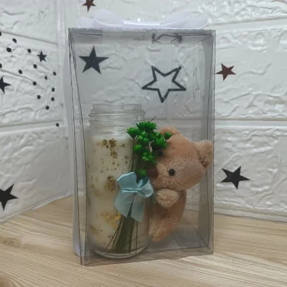 Kit Vela com Urso Agarrado