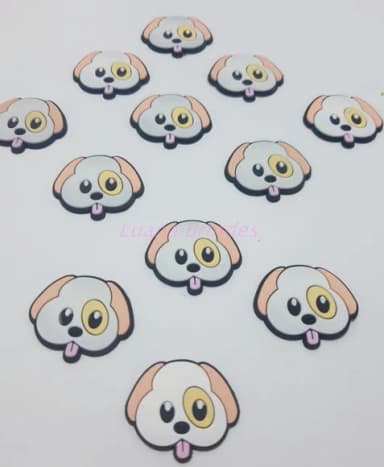 Aplique Carinha de Cachorro emborrachado - pct c/ 8 unid