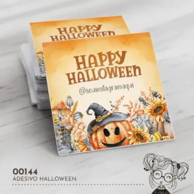 Adesivo Quadrado Halloween - 00144